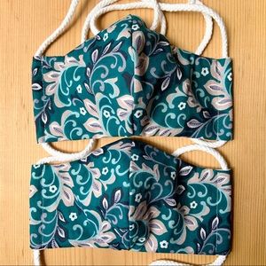 SET OF 2 Cotton Face Masks with Filter Spots